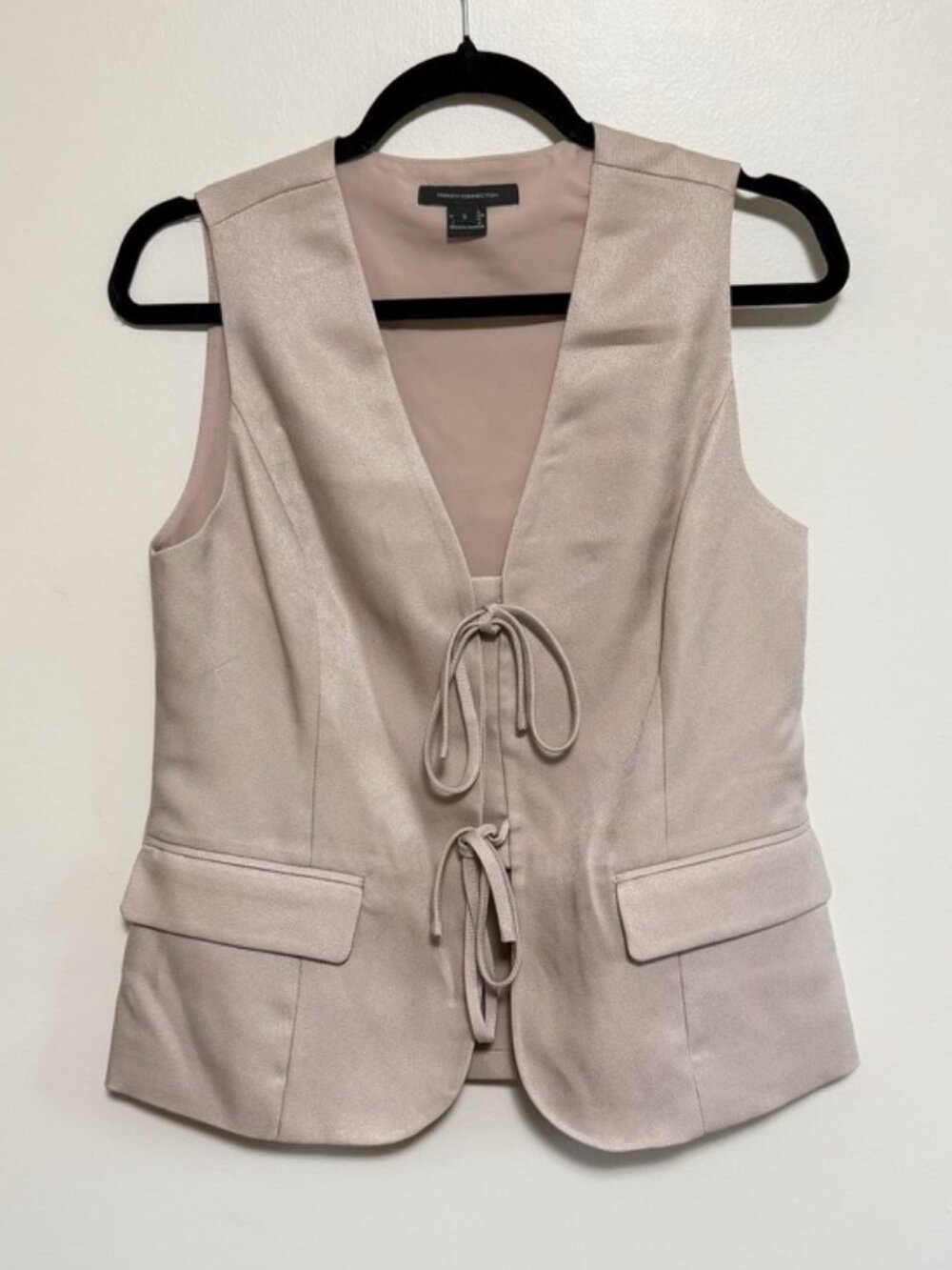 French Connection Front Tie Tailored Suiting Vest - Size Small - Picture 3 of 7